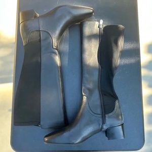 Adrienne Vittadini Womans Cecil Knee High Boots in Black